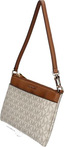 Michael Kors Jet Set Medium Top Zip Convertible Wristlet, Vanilla/Acorn in Saudi Arabia