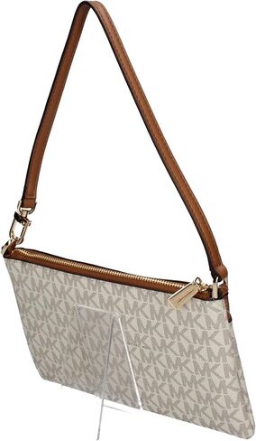Michael Kors Jet Set Medium Top Zip Convertible Wristlet, Vanilla/Acorn in Saudi Arabia