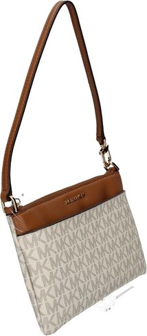 Michael Kors Jet Set Medium Top Zip Convertible Wristlet, Vanilla/Acorn in Saudi Arabia