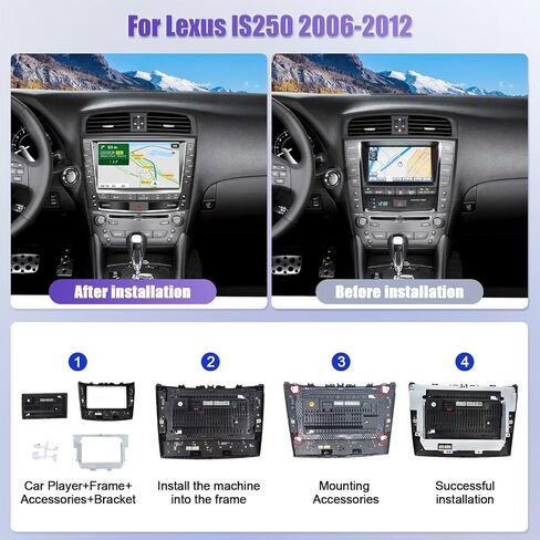 [4G+128G] Android Car Radio for Lexus IS250 2006 2007 2008 2009 2010 2011 2012 with Carplay Android Auto 9 Inch Touch Screen Bluetooth FM RDS/WiFi/GPS Navigation/SWC+AHD Backup Camera in Saudi Arabia