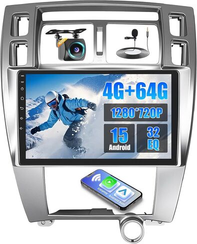 4+128GB Android 15 Car Radio for Hyundai Tucson 2006-2013 Wireless Carplay Android Auto, Realdio Car Stereo with 10.1" in-Cell Touch Screen for Tucson WiFi Bluetooth GPS FM/RDS EQ SWC + Backup Camera in Saudi Arabia