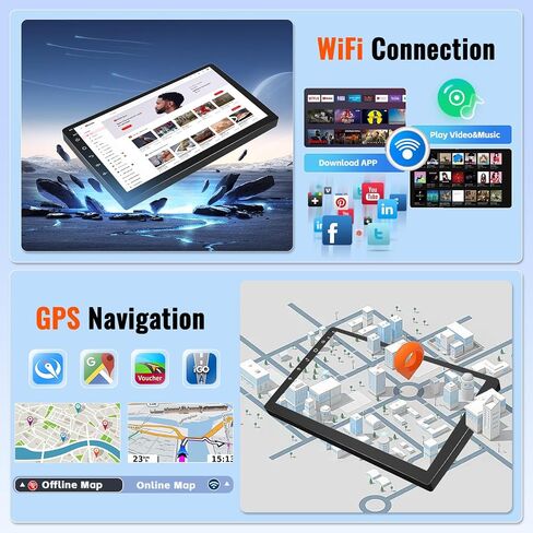 4+128GB Android 15 Car Radio for Hyundai Tucson 2006-2013 Wireless Carplay Android Auto, Realdio Car Stereo with 10.1" in-Cell Touch Screen for Tucson WiFi Bluetooth GPS FM/RDS EQ SWC + Backup Camera in Saudi Arabia