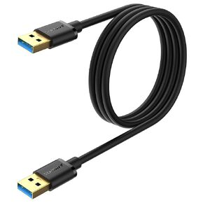 SUNGUY USB to USB Cable 1FT Short, USB 3.0 Type A Male to Type A Male Cable Data Transfer up to 5Gbps Compatible with Printers, Modems, Hard Drives, Monitor, Camera, Wacom, DVD, Hub in Kuwait