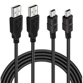 10ft Mini USB Cable, 2 Pack 10ft USB 2.0 to Mini B Charger Cable Charging Data Cord Compatible with PS3 Controller, MP3 Player, Digital Camera, Dash Cam, GPS Receiver in Kuwait