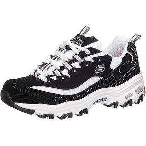 حذاء رياضي نسائي من Skechers Sport D'Lites برباط من الإسفنج الذكي، أكبر مروحة باللون الأزرق الداكن/الأبيض - - 8.5 M US in Kuwait