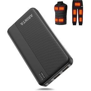5V 2A Battery Pack Power Bank for Heated Vest, Heated Jackets, Heated Pants, 10000mAh Packet Size Portable Charger for Heated Clothing, USB Heated Blankets, Heated Coats. (Black) in Saudi Arabia