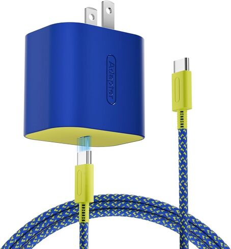 شاحن TPC 60 وات لجهاز نينتندو سويتش 2، محول تيار متردد 20 فولت 3 أمبير شحن سريع مع سلك USB-C مضفر بطول 6.6 قدم، متوافق مع سويتش 1، لايت، OLED، سطح البخار، يدعم وضع تلفزيون 4K (وردي وأصفر) in Saudi Arabia
