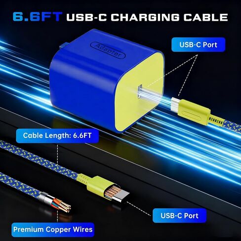شاحن TPC 60 وات لجهاز نينتندو سويتش 2، محول تيار متردد 20 فولت 3 أمبير شحن سريع مع سلك USB-C مضفر بطول 6.6 قدم، متوافق مع سويتش 1، لايت، OLED، سطح البخار، يدعم وضع تلفزيون 4K (وردي وأصفر) in Saudi Arabia