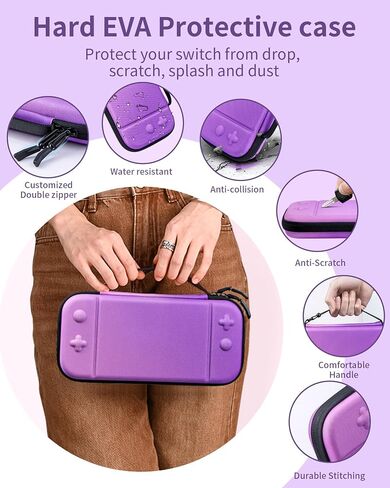 حافظة Honghao Switch 2 رفيعة للغاية ومحمولة، مع واقي شاشة من الزجاج المقوى، حافظة واقية خفيفة الوزن للتخزين، متوافقة مع وحدة تحكم Nintendo Switch 2 in Kuwait
