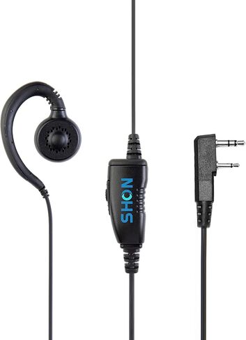 SHON Walkie Talkie Earpiece with Mic - Crystal Clear Speakers Flexible G-Type Swivel Earhook, Two-Way Radio Headset for Kenwood and Baofeng(2 Set) in Kuwait