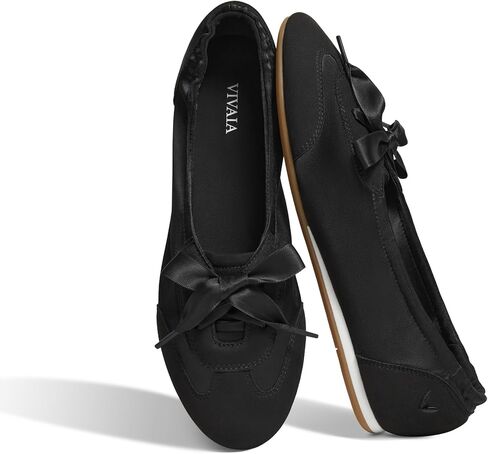 Viviaia yanka مستديرة القدم الرياضية الباليه الدانتيل الساتان شقق sneakerina in Kuwait