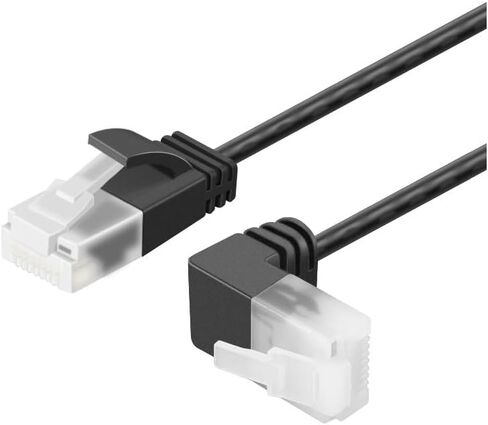 2PCS Ultra Slim RJ45 Cat6 Ethernet Patch Cable 0.82ft,Flexible LAN Ethernet Cable,Suitable for Connecting gigabit Wired Networks (0.82ft RJ45 Down Angle to RJ45 Plug Cable Cat 6 UTP Cable) in Saudi Arabia