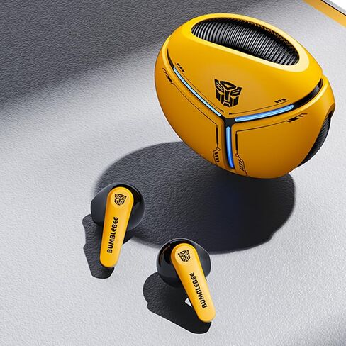 سماعات أذن لاسلكية ترانسفورمرز TF-T30 بلوتوث TWS مع تصميم أساسي للطاقة وإلغاء الضوضاء السلبية شبه داخل الأذن رائعة هاي فاي عالية الدقة وأوضاع لعب الموسيقى ومكالمات رياضية منخفضة الكمون (نحلة صفراء) in Kuwait