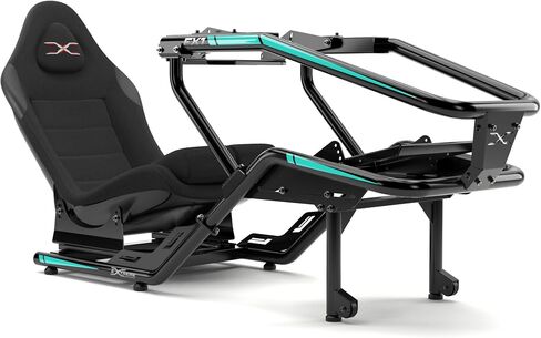 قمرة القيادة لهيكل جهاز سباق Extreme Simracing FX1 Formula Sim - موقع سباق F1 واقعي ومقعد واحد - ألوان متعددة (هيكل أسود/ملصقات حمراء) in Kuwait