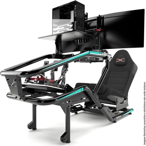 قمرة القيادة لهيكل جهاز سباق Extreme Simracing FX1 Formula Sim - موقع سباق F1 واقعي ومقعد واحد - ألوان متعددة (هيكل أسود/ملصقات حمراء) in Kuwait