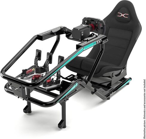 قمرة القيادة لهيكل جهاز سباق Extreme Simracing FX1 Formula Sim - موقع سباق F1 واقعي ومقعد واحد - ألوان متعددة (هيكل أسود/ملصقات حمراء) in Kuwait