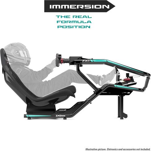 قمرة القيادة لهيكل جهاز سباق Extreme Simracing FX1 Formula Sim - موقع سباق F1 واقعي ومقعد واحد - ألوان متعددة (هيكل أسود/ملصقات حمراء) in Kuwait