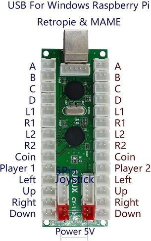 ممر 2 لاعب USB التشفير ممر صفر تأخير التشفير مجلس 2 لاعب PC MAME Retropie in Saudi Arabia