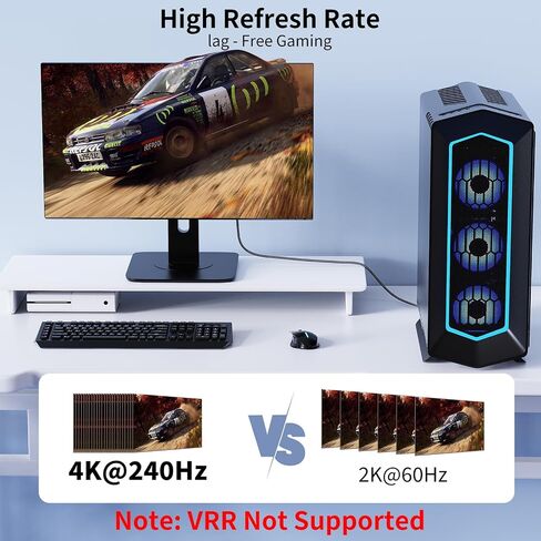 كابل منفذ عرض 8K إلى HDMI بطول 6 أقدام، 8K@60 هرتز، 4K@240 هرتز، 2K@240 هرتز نايلون مضفر، منفذ عرض أحادي الاتجاه 1.4 مصدر إلى شاشة HDMI 2.1، DP إلى HDMI متوافق مع أجهزة الكمبيوتر الشخصية، وDell، وAMD، وLenovo، وشاشة، وHP in Saudi Arabia