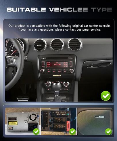 4G + 128G Android 15 ستيريو سيارة لأودي TT 2006-2014، CarPlay Android Auto، 9 بوصات Incell HD تعمل باللمس ستيريو سيارة مع نظام تحديد المواقع العالمي، WiFi، Bluetooth 5.0، FM، 32 EQ، SWC، كاميرا احتياطية in Kuwait