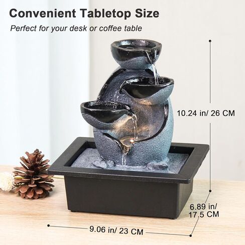 الغزل صخور الصخور المتتالية المتوحشة ، ميزة شلال Zen التأمل مع مفتاح التشغيل/إيقاف التشغيل ، نافورة الشلال مع ضوء LED لغرفة نوم المكتب المنزلي in Kuwait