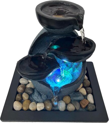 الغزل صخور الصخور المتتالية المتوحشة ، ميزة شلال Zen التأمل مع مفتاح التشغيل/إيقاف التشغيل ، نافورة الشلال مع ضوء LED لغرفة نوم المكتب المنزلي in Kuwait