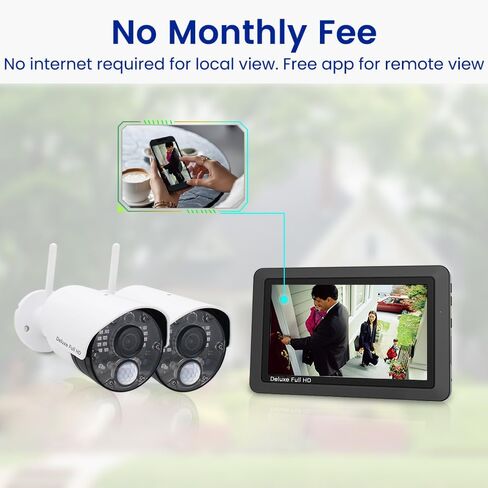 CasaCam Wireless Security Camera Air, 7 inch Monitor, 2 720p Cams, No Fees in Kuwait