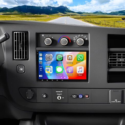 ترقية ستيريو راديو السيارة Android 13 لـ 2008-2024 شيفروليه إكسبريس، شاشة لمس 8 بوصة GPS Navi Head Unit Radio استبدال مزدوج Din مع Carplay اللاسلكي وAndroid Auto Bluetooth BT DSP SWC in Kuwait