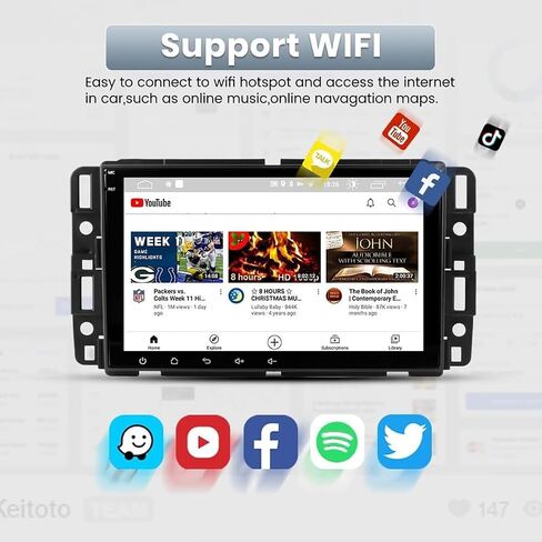 Android 13 Car Radio Stereo Upgrade for 2008-2024 Chevrolet Express, 8 Inch Touch Screen GPS Navi Head Unit Radio Replacement Double Din w/Wireless Carplay & Android Auto Bluetooth BT DSP SWC in Saudi Arabia