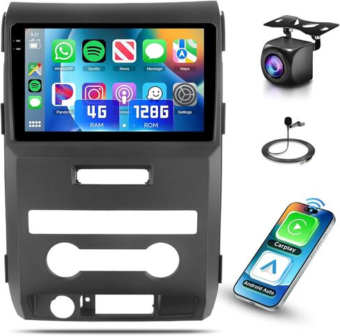 ستيريو راديو السيارة لسيارة Ford F150 2009-2014 2+64G، شاشة لمس 9 بوصات/Android 13/Wireless CarPlay/Android Auto/DSP EQ/GPS Navigation/WiFi/Bluetooth/FM/RDS/SWC/HD كاميرا احتياطية in Kuwait