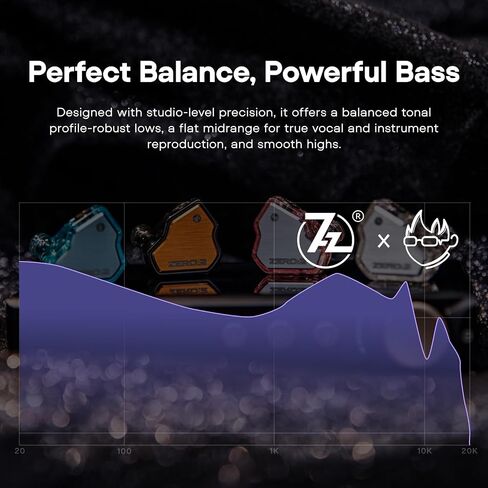 7Hz x Crinacle Zero:2 in Ear Monitor, Updated 10mm Dynamic Driver IEM Earphones, HiFi Wired Earbuds, with OFC IEM Cable for Gaming & Music Audiophiles (No Mic 3.5mm, Blue) in Kuwait