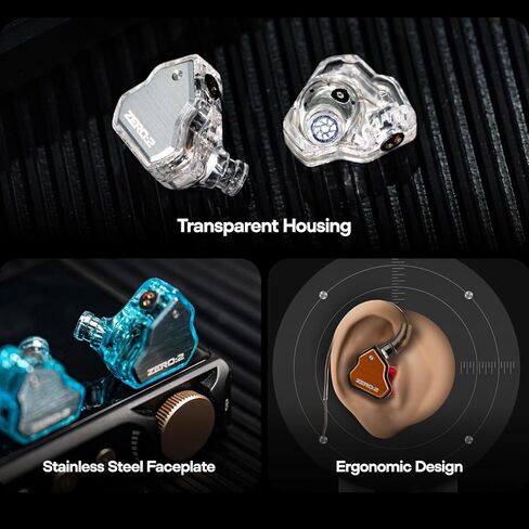 7Hz x Crinacle Zero:2 in Ear Monitor, Updated 10mm Dynamic Driver IEM Earphones, HiFi Wired Earbuds, with OFC IEM Cable for Gaming & Music Audiophiles (No Mic 3.5mm, Blue) in Kuwait