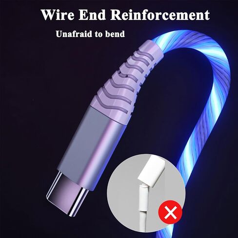 Light Up USB C Charging Cord 3A LED Light Up Type C Fast Charger Led USB-A to USB-C Compatible with iPhone 16/15/Pro/Plus/Pro Max, Galaxy S24/S23/S22/S21/S20, iPad, Pixel, and More 3.3FT Blue in Kuwait