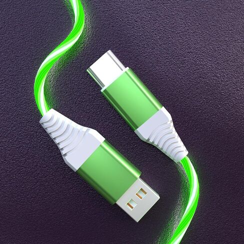 Light Up USB C Charging Cord 3A LED Light Up Type C Fast Charger Led USB-A to USB-C Compatible with iPhone 16/15/Pro/Plus/Pro Max, Galaxy S24/S23/S22/S21/S20, iPad, Pixel, and More 3.3FT Blue in Kuwait