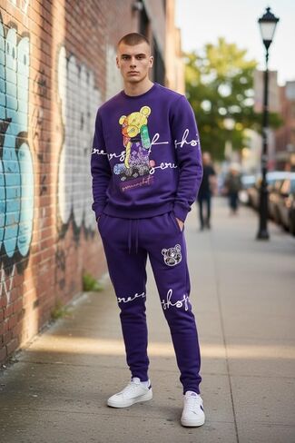 سترة SCREENSHOT الرجالية Urban NYC Hip Hop Premium Fleece - بلوفر نشط ملابس الشارع العصرية برقبة دائرية in Kuwait