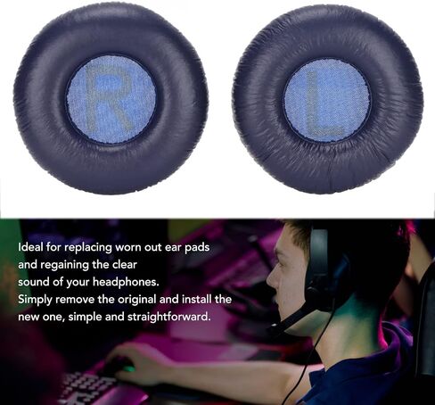 Headphones Replacement Ear Pads,for Tune600 BTNC T500BT T450 T450BT JR300BT Headphones,Ear Pads with Soft Protein Leather,Earpads Cushions Replacement(Black) in Saudi Arabia