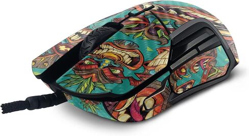 غلاف MightySkins من ألياف الكربون متوافق مع ماوس الألعاب SteelSeries Rival 5 - Crazy Tikis | لمسة نهائية واقية ومتينة من ألياف الكربون | سهل التطبيق وتغيير الأنماط | صنع في الولايات المتحدة الأمريكية in Saudi Arabia