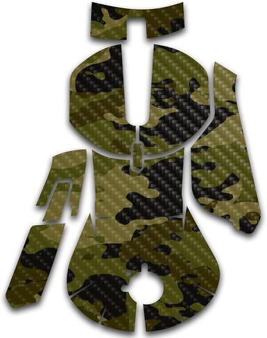 MightySkins Carbon Fiber Skin Compatible With SteelSeries Rival 5 Gaming Mouse - Green Camouflage | Protective, Durable Textured Carbon Fiber Finish | Easy To Apply and Change Styles | Made in the USA in Saudi Arabia