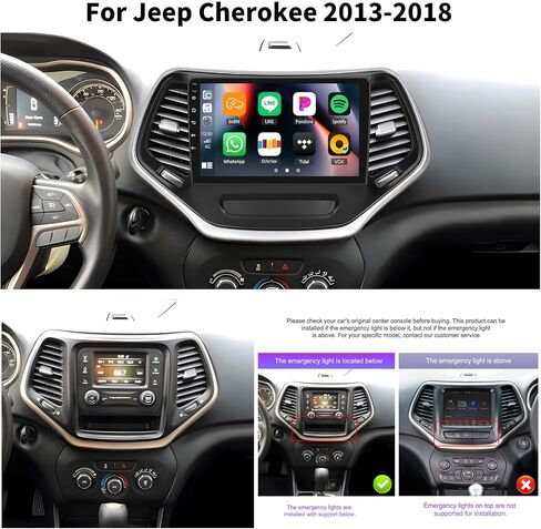 [4+128G] Android 15 Car Radio Stereo for Jeep Cherokee 2013-2018 with Wireless Carplay&Android Auto,10.1 Inch Car Radio with Mirror Link Bluetooth FM/RDS WiFi GPS EQ DSP SWC+AHD Backup Camera in Saudi Arabia