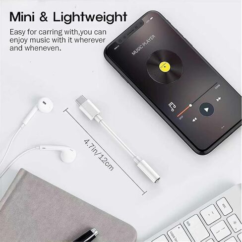 5 عبوات من محول صوت USBc إلى 3.5 مم، محول سماعة الرأس إلى USB C متوافق مع سلسلة iPhone 17/16/15، وSamsung Galaxy S25، وS24، وS23 Ultra، وNote 20، وiPad Pro، وMacBook، وPixel XL والمزيد in Kuwait