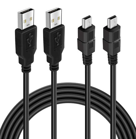 10ft Mini USB Cable, 2 Pack 10ft USB 2.0 to Mini B Charger Cable Charging Data Cord Compatible with PS3 Controller, MP3 Player, Digital Camera, Dash Cam, GPS Receiver in Kuwait