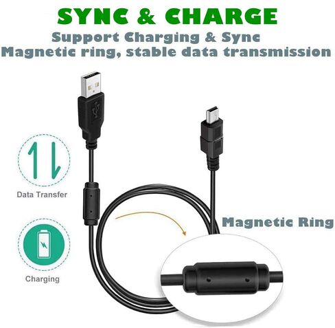 10ft Mini USB Cable, 2 Pack 10ft USB 2.0 to Mini B Charger Cable Charging Data Cord Compatible with PS3 Controller, MP3 Player, Digital Camera, Dash Cam, GPS Receiver in Kuwait