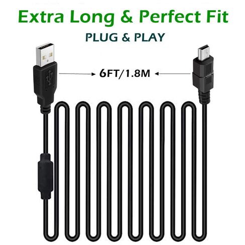 10ft Mini USB Cable, 2 Pack 10ft USB 2.0 to Mini B Charger Cable Charging Data Cord Compatible with PS3 Controller, MP3 Player, Digital Camera, Dash Cam, GPS Receiver in Kuwait