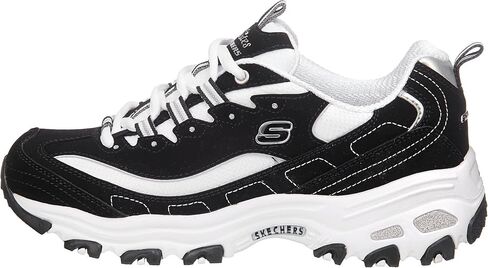حذاء رياضي نسائي من Skechers Sport D'Lites برباط من الإسفنج الذكي، أكبر مروحة باللون الأزرق الداكن/الأبيض - - 8.5 M US in Kuwait