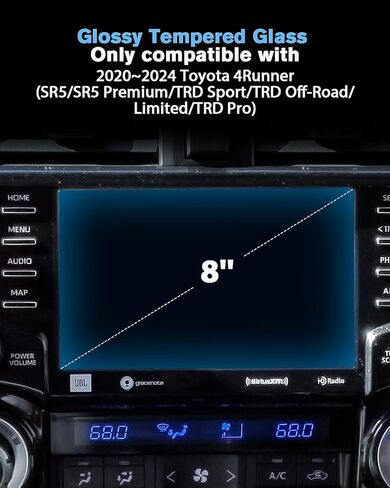 For 2025~2026 Toyota 4Runner (Limited/Platinum/TRD Pro/Trailhunter) Screen Protector 14 Inch Glossy Tempered Glass Touchscreen *1 Accessories 9H Hardness Glass - No More Scratch&Fingerprint in Kuwait