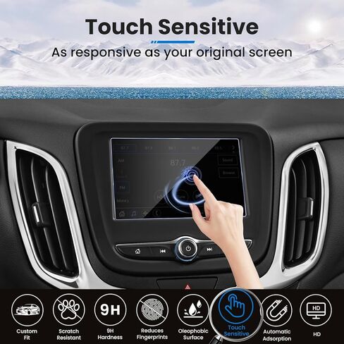 2PACK 2026 2025 Equinox واقي شاشة لـ 2025 2026 Chevy Equinox واقي شاشة من الزجاج المقسى لـ 2026 2025 Chevy Equinox LT/RS/ACTIV (11.3 بوصة Nav.&11 بوصة داش) ملحقات شاشة تعمل باللمس [ليس للمركبات الكهربائية] in Kuwait