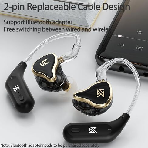 سماعات أذن KZ ZAS مكونة من 16 وحدة بتقنية Hybrid Technology Drive سلكية، kz IEM داخل الأذن، سماعة رأس HiFi داخل الأذن، جودة صوت عالية مع كابل مطلي بالفضة (بدون ميكروفون، أبيض) in Kuwait