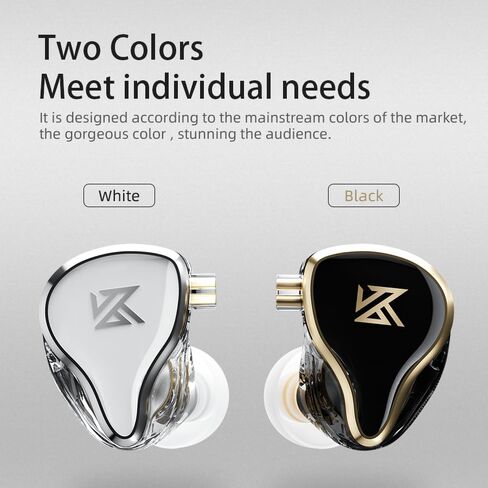 سماعات أذن KZ ZAS مكونة من 16 وحدة بتقنية Hybrid Technology Drive سلكية، kz IEM داخل الأذن، سماعة رأس HiFi داخل الأذن، جودة صوت عالية مع كابل مطلي بالفضة (بدون ميكروفون، أبيض) in Kuwait