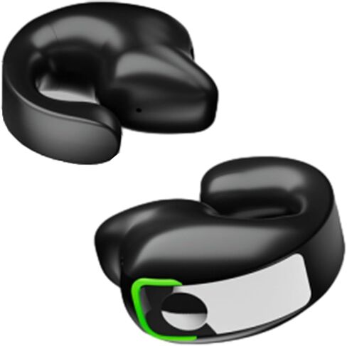 Open Ear Headphones, 1Pcs Over Ear Clip Earbuds, Single Ear Bone Conduction Bluetooth 5.3 Headphone with IPX4, for Sports Running, Workout (Black) in Saudi Arabia