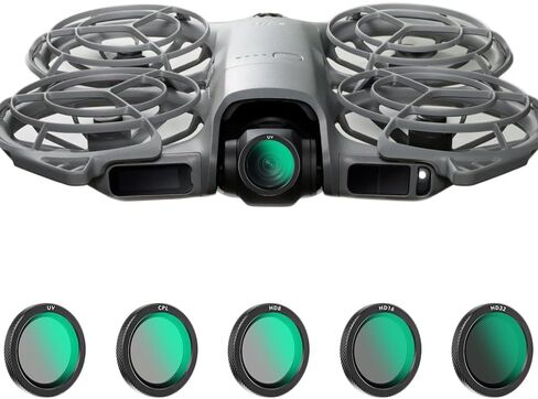 مجموعة مرشحات الأشعة فوق البنفسجية من الزجاج البصري ND & CPL لـ DJI NEO 2 مستقطبة لتعزيز الوضوح وتعديل التعرض الدقيق ومقاوم للصدمات ومقاوم للزيوت ومضاد للغبار وكثافة محايدة وملحقات مرشح العدسات (الأشعة فوق البنفسجية) in Kuwait